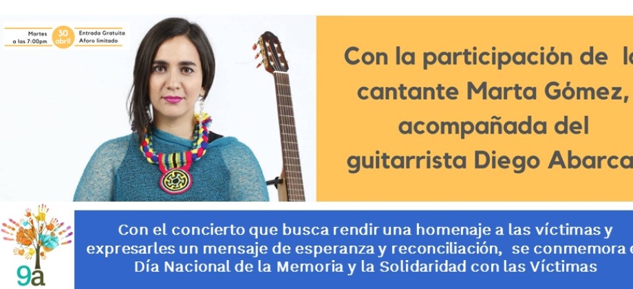 Con el concierto que busca rendir una homenaje a las víctimas y expresarles un mensaje de esperanza y reconciliación,  se conmemora el Día Nacional de la Memoria y la Solidaridad con las Víctimas este 30 de abril