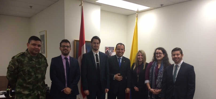 Embajada en Canadá recibe a estudiantes de la Universidad de Quebec en Montreal quienes representarán a Colombia en ejercicio de simulación de la ONU