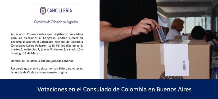 Votaciones en Consulado de Colombia en Buenos Aires