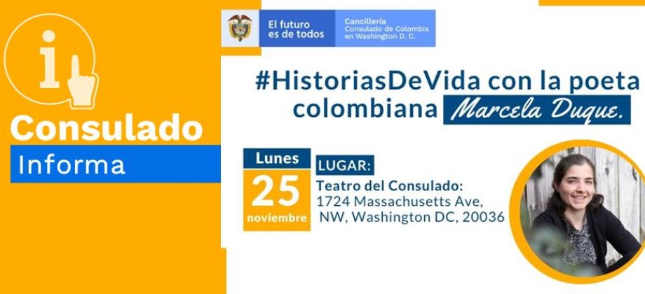 Invitación: historia de vida con la poeta colombiana, Marcela Duque