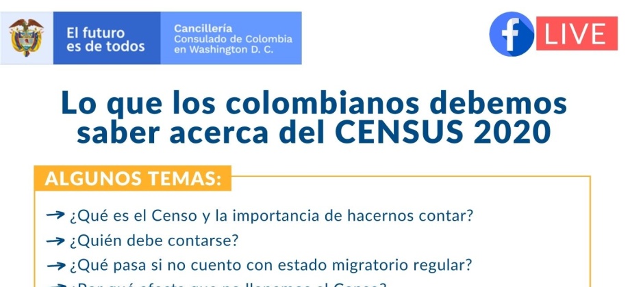 Facebook Live: Lo que los colombianos debemos saber acerca del CENSUS 2020