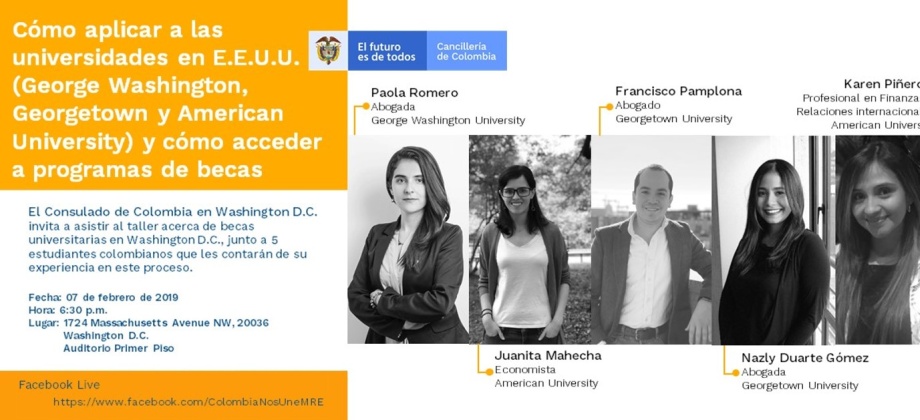 Consulado de Colombia en Washington realizará taller sobre cómo aplicar a becas universitarias 