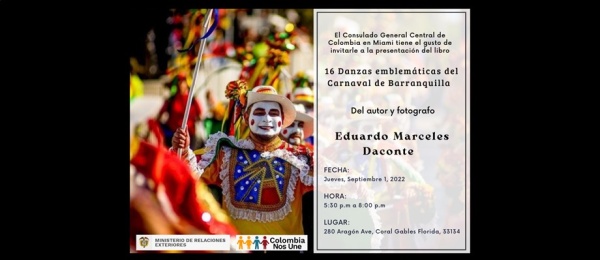 En la sede del Consulado de Colombia en Miami se realiza lanzamiento del libro 16 Danzase emblemáticas del Carnaval de Barranquilla