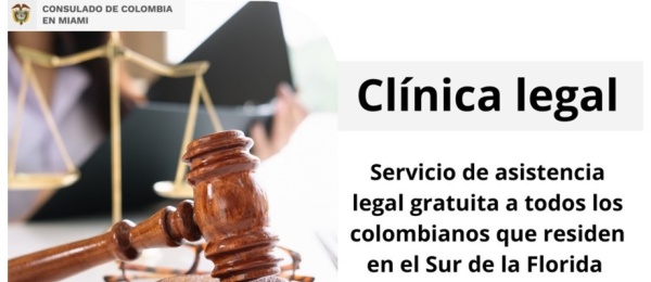 Servicio de asesoría legal gratuita este sábado 20 de mayo en el Consulado de Colombia en Miami