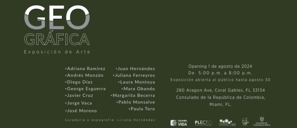 Lanzamiento de la exposición "Geo Gráfica" en el Consulado de Colombia en Miami