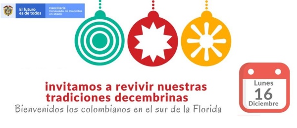 El Consulado de Colombia en Miami invita a revivir las tradiciones decembrinas el 16 de diciembre de 2019